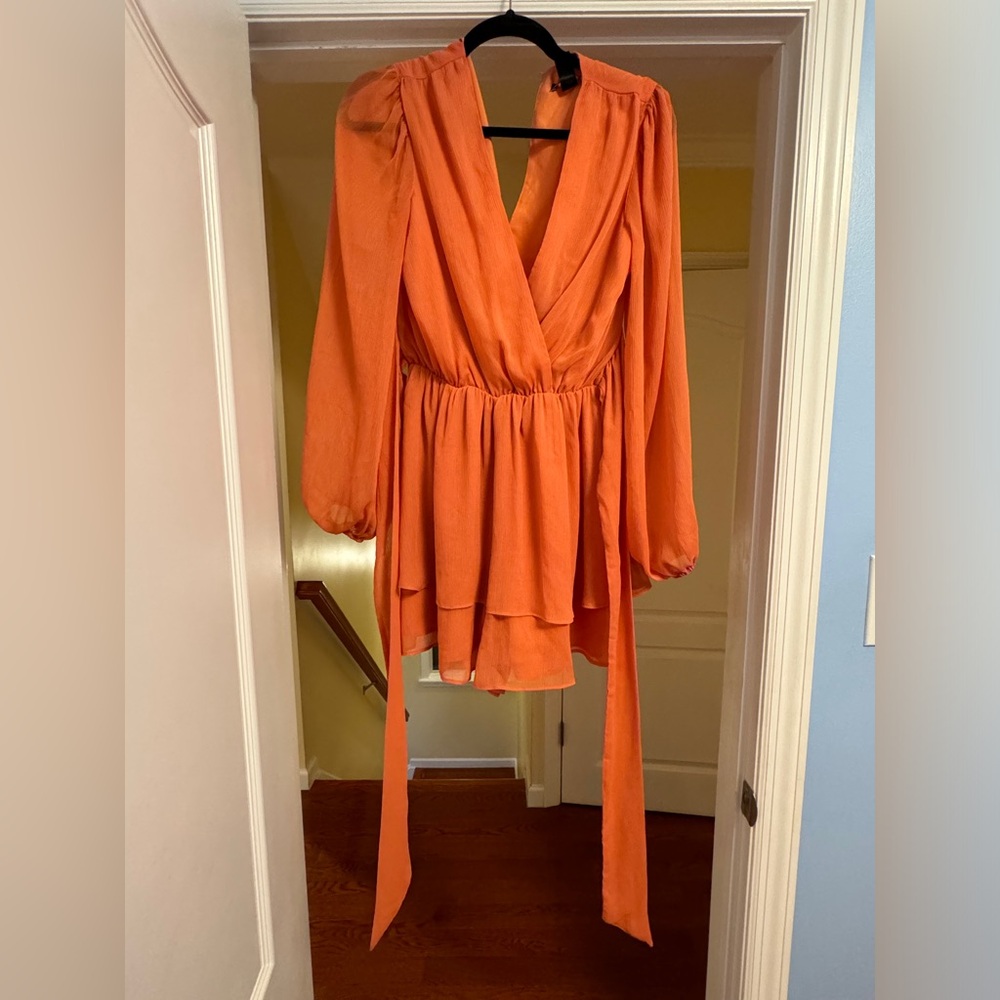 Women’s Tie Waist Ruffle Romper